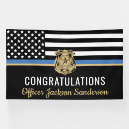 Police Blue Line Flag Herzlichen Glückwunsch Ruhes Banner
