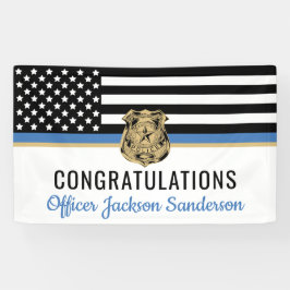 Police Blue Line Flag Herzlichen Glückwunsch Ruhes Banner