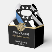 Police Blue Line Flag Herzlichen Glückwunsch Ruhes Geschenkschachtel (Rückseite)