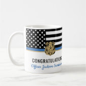 Police Blue Line Flag Herzlichen Glückwunsch Ruhes Kaffeetasse (Links)