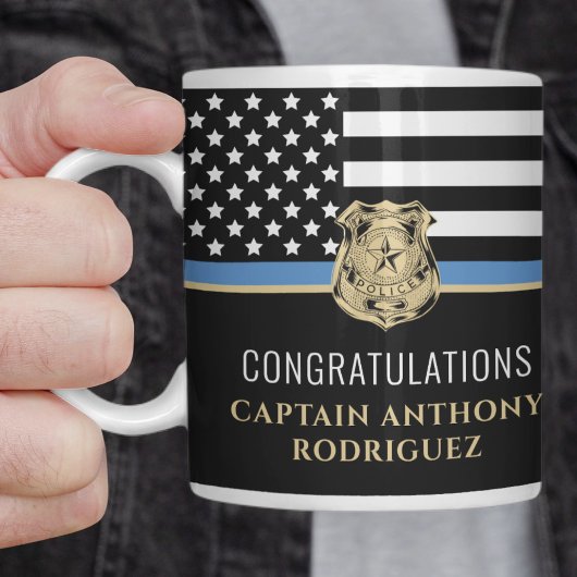 Police Blue Line Flag Herzlichen Glückwunsch Ruhes Kaffeetasse