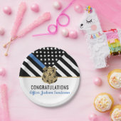 Police Blue Line Flag Herzlichen Glückwunsch Ruhes Pappteller (Party)