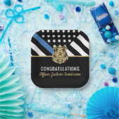 Police Blue Line Flag Herzlichen Glückwunsch Ruhes Pappteller (Party)