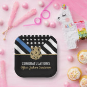 Police Blue Line Flag Herzlichen Glückwunsch Ruhes Pappteller (Party)