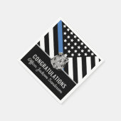 Police Blue Line Flag Herzlichen Glückwunsch Ruhes Serviette (Ecke)