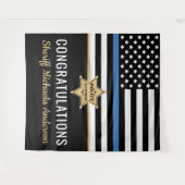 Police Blue Line Flag Herzlichen Glückwunsch Ruhes Wandteppich (Vorderseite (Horizontal))