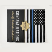 Police Blue Line Flag Herzlichen Glückwunsch Ruhes Wandteppich (Vorderseite (Horizontal))