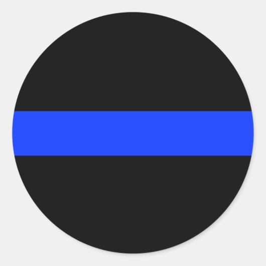 Police Blue Thin Line Runder Aufkleber (Vorderseite)