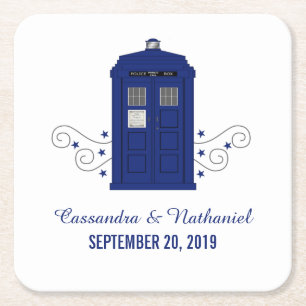 Police Box Hochzeit Papier Untersetzer v3