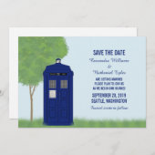 Police Box Save the Date Einladung v4 (Vorne/Hinten)