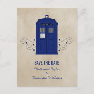 Police Box Save the Date Postkarte v6