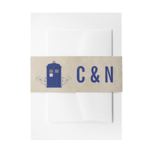 Police Box Wedding Bands v6 Einladungsbanderole