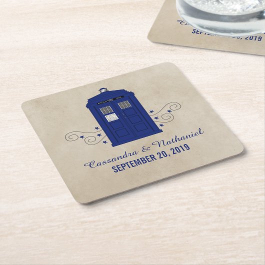 Police Box Wedding Paper Untersetzer v6 (angewinkelt)