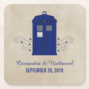 Police Box Wedding Paper Untersetzer v6