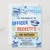Police Boy 2. Geburtstag Party Einladung (Vorderseite)