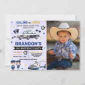 Police Boy 2. Geburtstag Party Foto Einladung (Vorderseite)