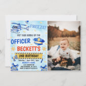 Police Boy 2. Geburtstag Party Foto Einladung (Vorderseite)