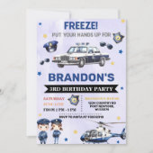 Police Boy 3. Geburtstag Party Einladung (Vorderseite)