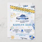 Police Boy Baby Dusche Party Einladung (Vorderseite)