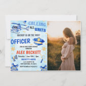 Police Boy Baby Dusche Party Foto Einladung (Vorderseite)