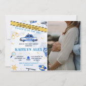 Police Boy Baby Dusche Party Foto Einladung (Vorderseite)