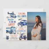 Police Boy Baby Dusche Party Foto Einladung (Vorderseite)