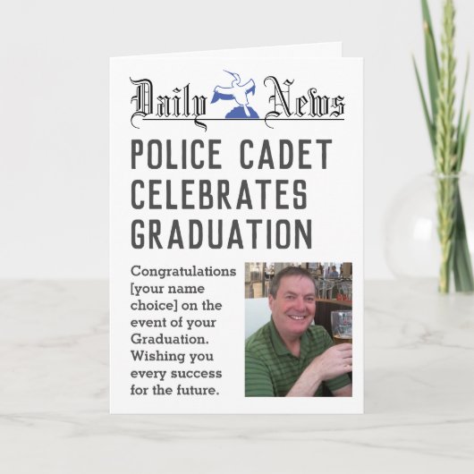 Police Cadet Abschluss Card zum Personalisieren Karte (Vorderseite)