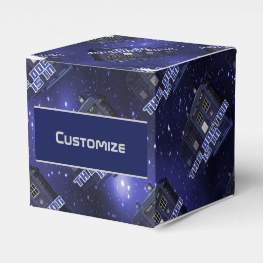 Police Call Box Cube Favor Box Geschenkschachtel (Vorderseite)