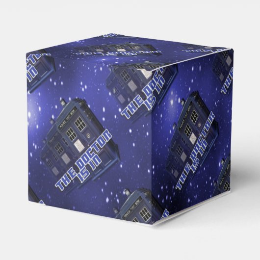 Police Call Box Cube Favor Box Geschenkschachtel (Rückseite)