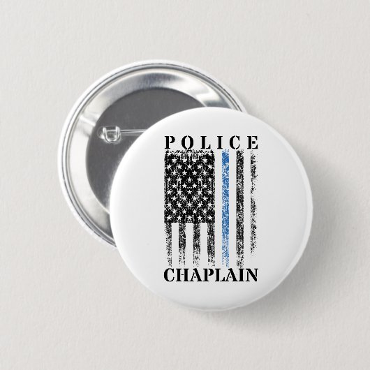 Police Chaplain American USA Flag Button (Vorne & Hinten)