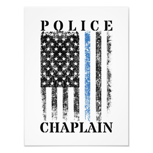 Police Chaplain American USA Flag Fotodruck (Vorne)