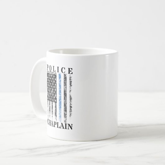 Police Chaplain American USA Flag Kaffeetasse (Vorderseite Links)