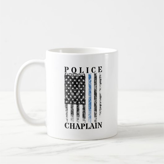 Police Chaplain American USA Flag Kaffeetasse (Links)