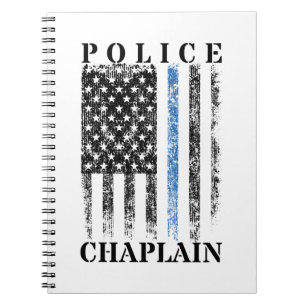 Police Chaplain American USA Flag Notizblock