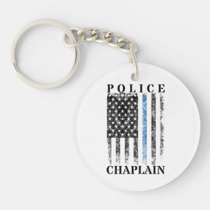 Police Chaplain American USA Flag Schlüsselanhänger