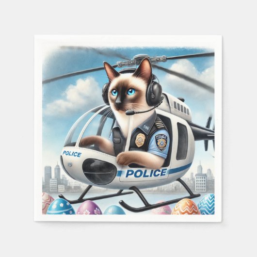 POLICE Chat Lover während der Osterferien Serviette (Vorderseite)