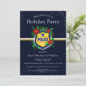 Police Christmas Elegant Holiday Party Einladung (Stehend Vorderseite)