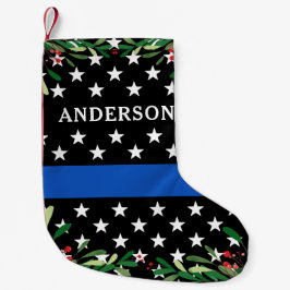 Police Christmas Personalisiert Thin Blue Line Kleiner Weihnachtsstrumpf