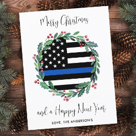 Police Christmas Thin Blue Line Budget Urlaub
