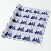 Police Christmas Thin Blue Line Karierter Glitzer Geschenkpapier (Ungerollt)