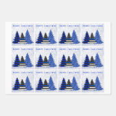 Police Christmas Thin Blue Line Karierter Glitzer Geschenkpapier Set (Vorderseite)