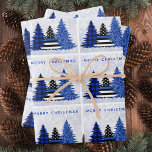 Police Christmas Thin Blue Line Karierter Glitzer  Geschenkpapier Set<br><div class="desc">Fügen Sie Ihre Urlaubsgeschenke mit diesem einzigartigen Police Christmas Packpapier - Thin Blue Line, Schwarz und Blau karierte und blaue Glitzer Bäume auf einem silbernen Glitzer Hintergrund-Design. Diese Weihnachtszeitung der Polizei ist perfekt für Polizeifamilien oder für Weihnachtsfeiertage. COPYRIGHT © 2020 Judy Burrows, Black Dog Art - Alle Rechte vorbehalten. Police...</div>