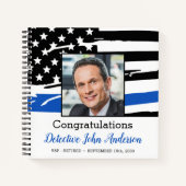 Police Custom Foto Retirement Party Gästebuch Notizblock (Vorderseite)