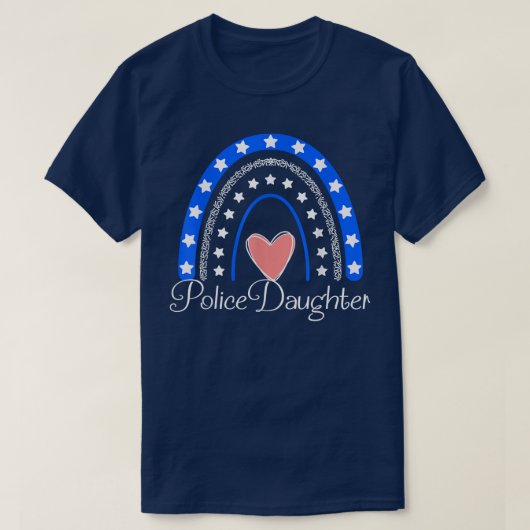 Police Daughter Boho Rainbow Funny Police Officer T-Shirt (Design vorne)
