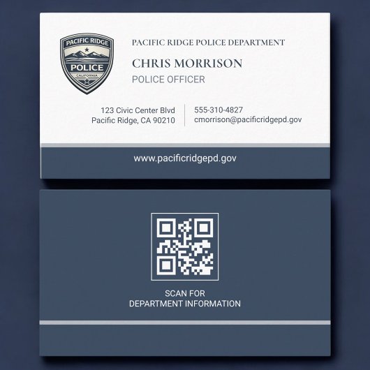 Police Department QR Code Logo Business Card Visitenkarte