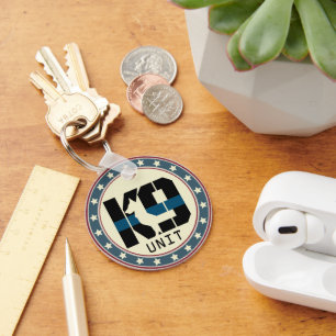 Police Dog Thin Blue Line K-9 Training Schlüsselanhänger