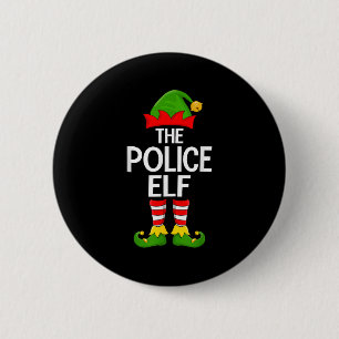 Police Elf Xmas Matching Family Elf Squad Christma Button