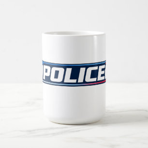 POLICE Fettgedruckte Streetwear-Typografie Kaffeetasse