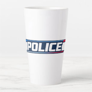 POLICE Fettgedruckte Streetwear-Typografie Milchtasse