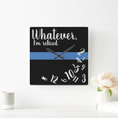 Police Funny Retirement Thin Blue Line Quadratische Wanduhr (Zuhause)